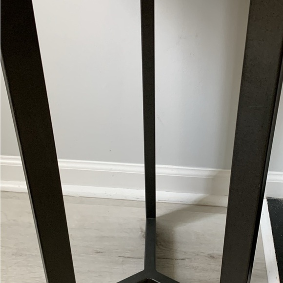 Contemporary Round‎ Chairside Table Wooden metal living room brown MCM - Picture 5 of 9